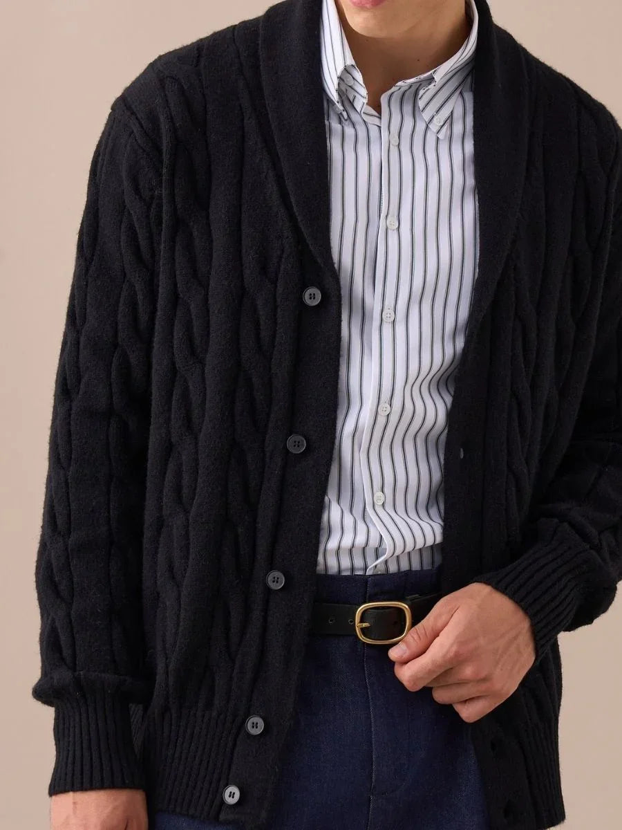 Men's Shawl Collar Knit Cardigan