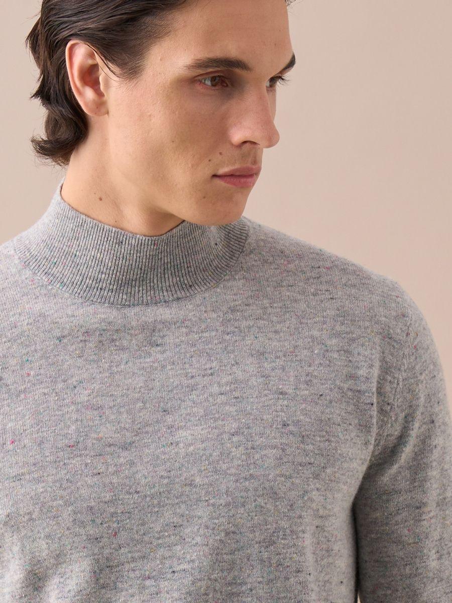 Loops Wool Sky Mock Neck Sweater