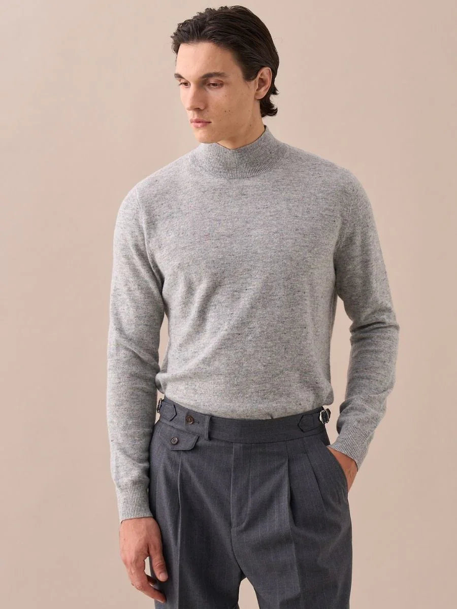 Loops Wool Sky Mock Neck Sweater