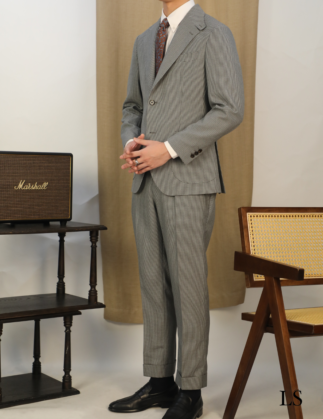 Two Button Check Suit LS027