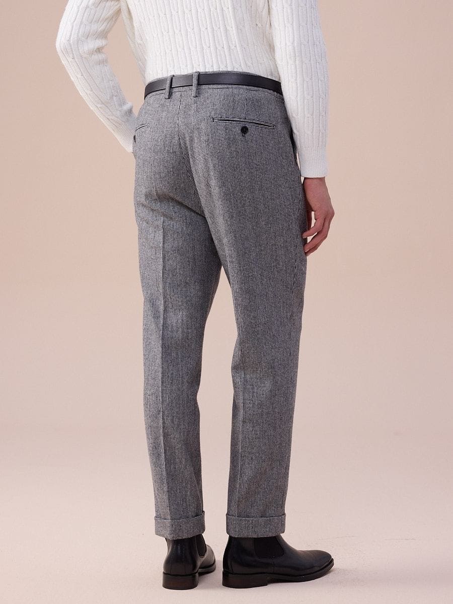 Piemonte High Waisted Wool Belt Loop Pants