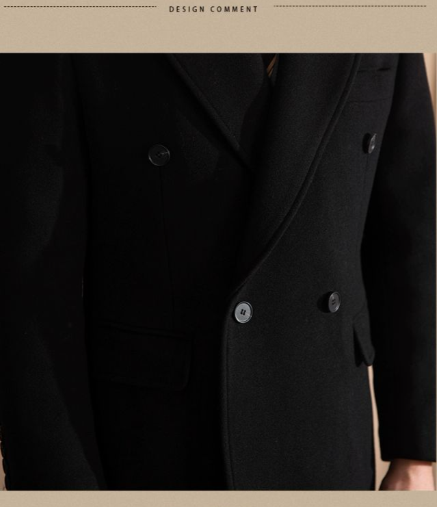 Double Breasted Padua Overcoat Black