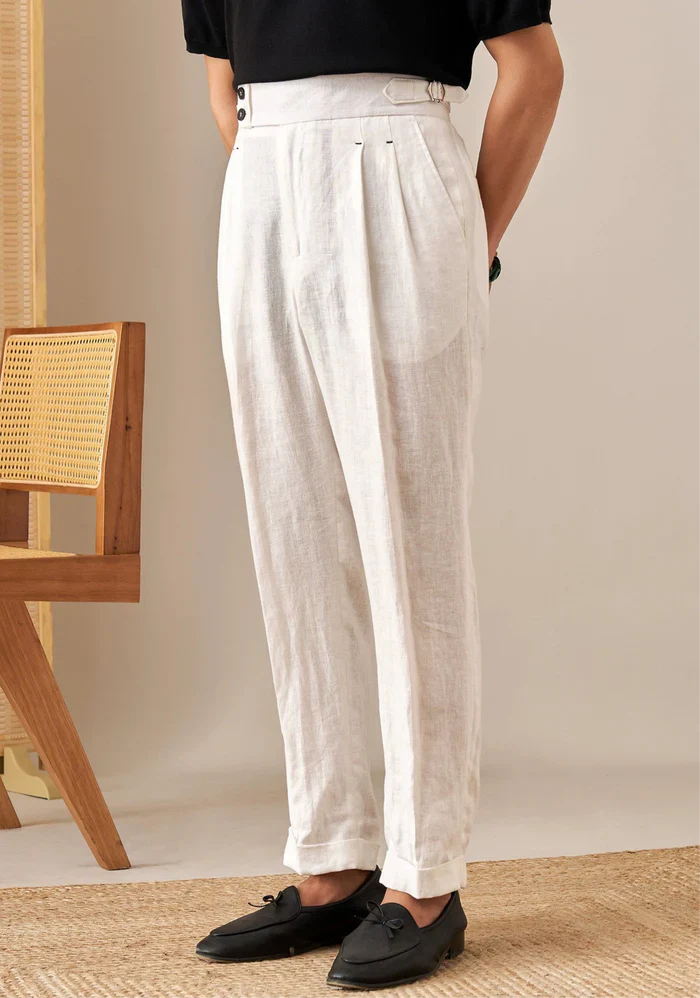 Looped LS035 Double-Breasted Linen Suit