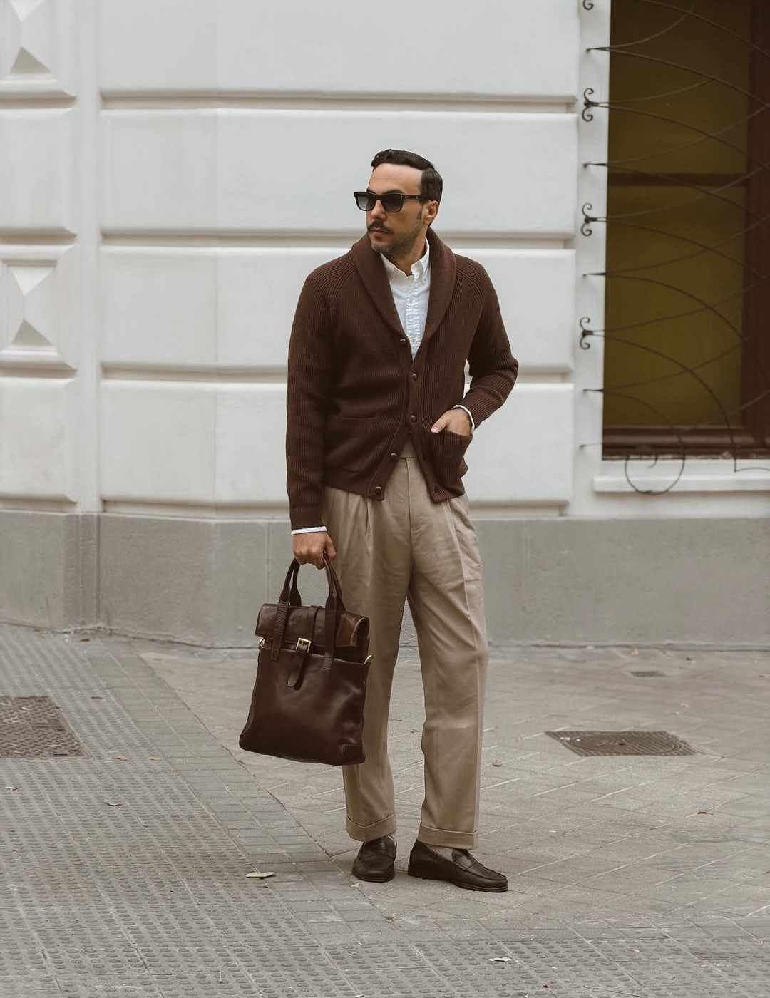 Men's Shawl Collar Wool Cardigan