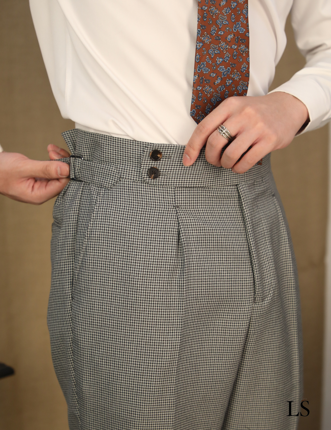 Two Button Check Suit LS027