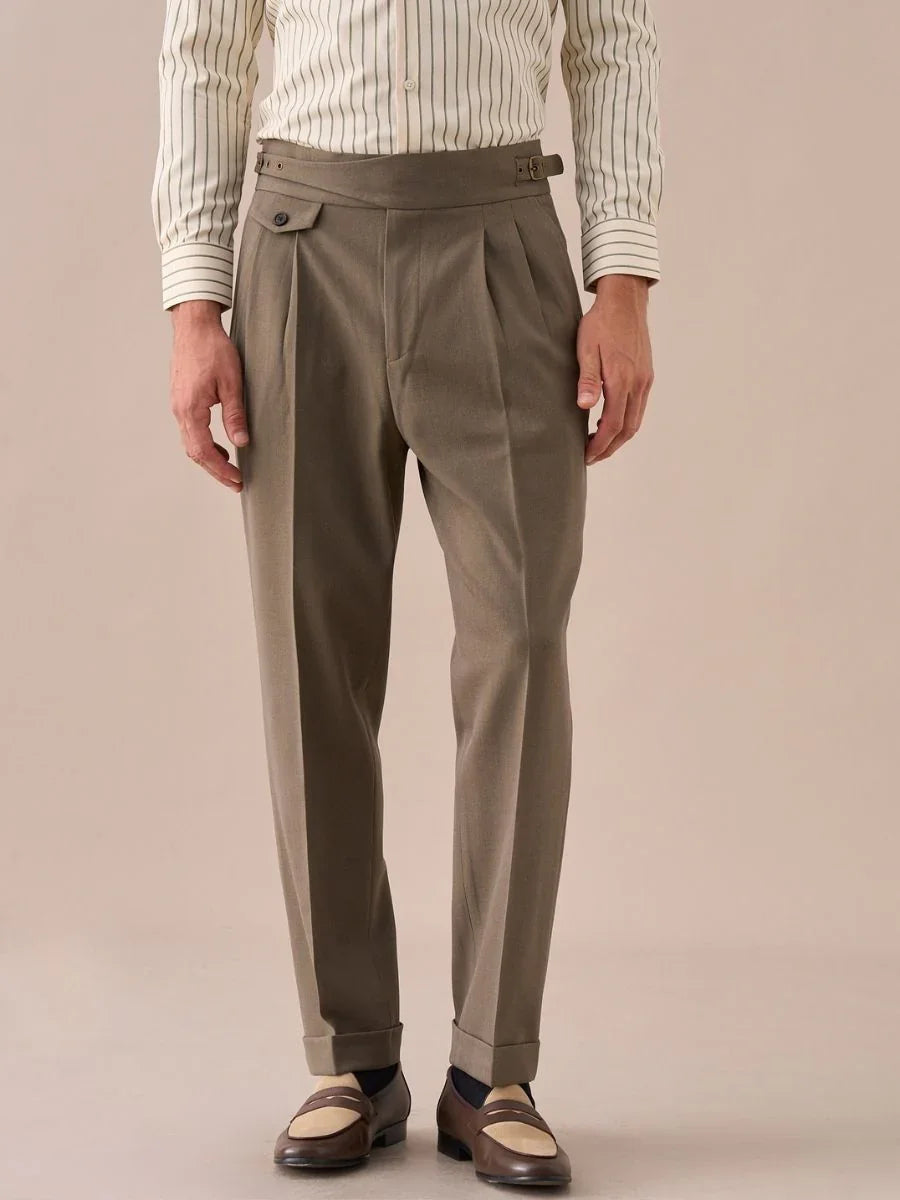 Sorano High Waisted Double Pleated Gurkha Pants
