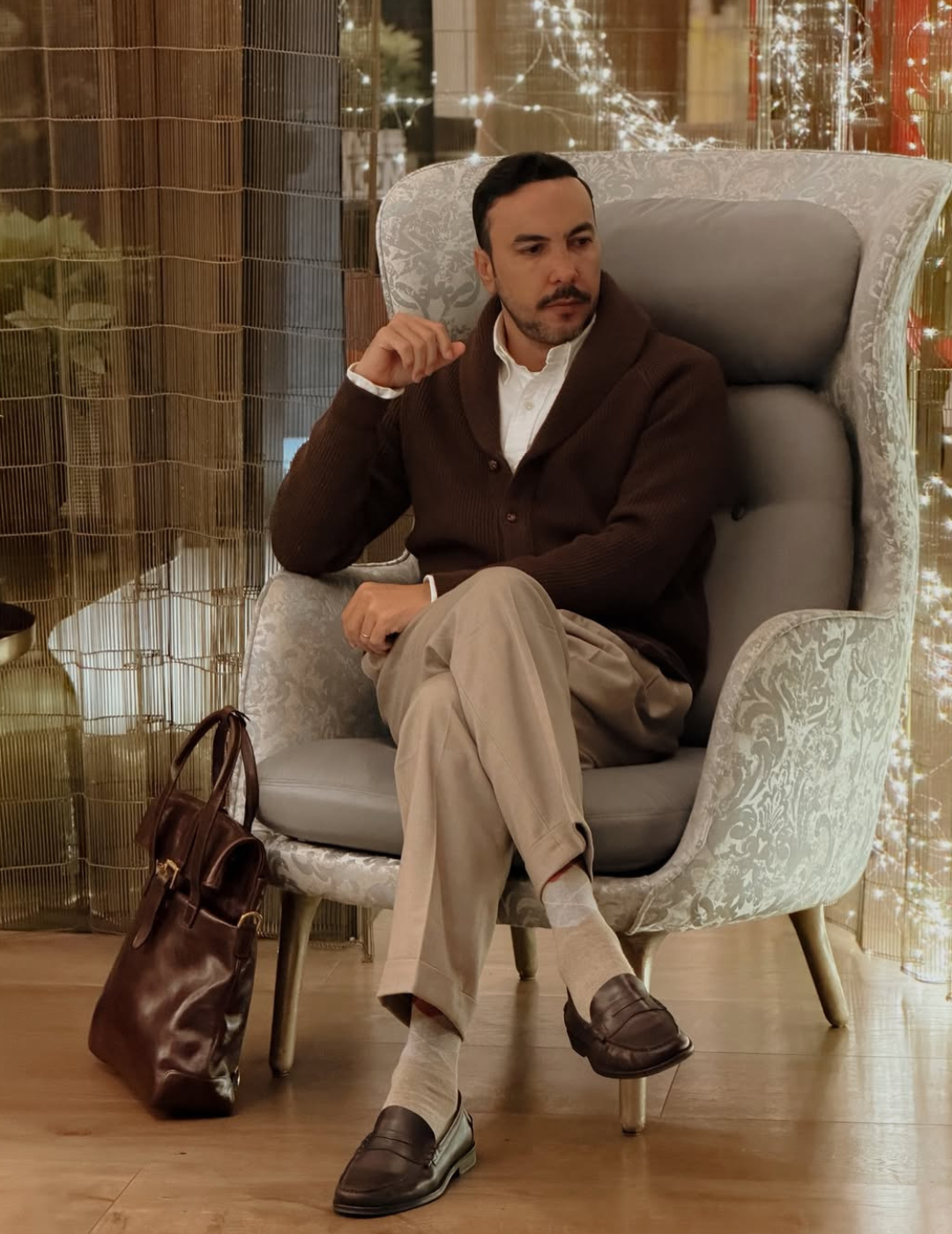 Men's Shawl Collar Wool Cardigan