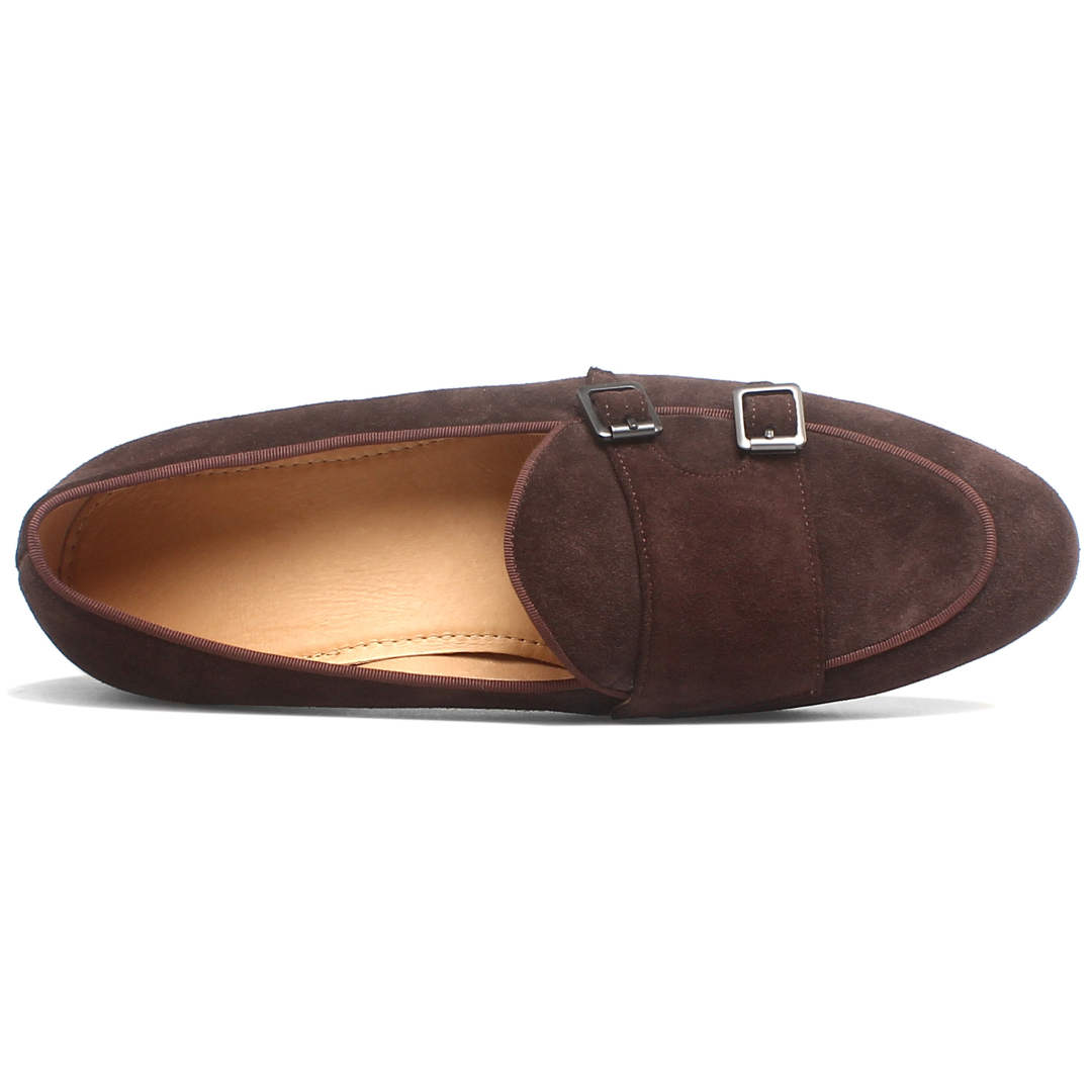 Men's Double Monk Strap Suede Loafer