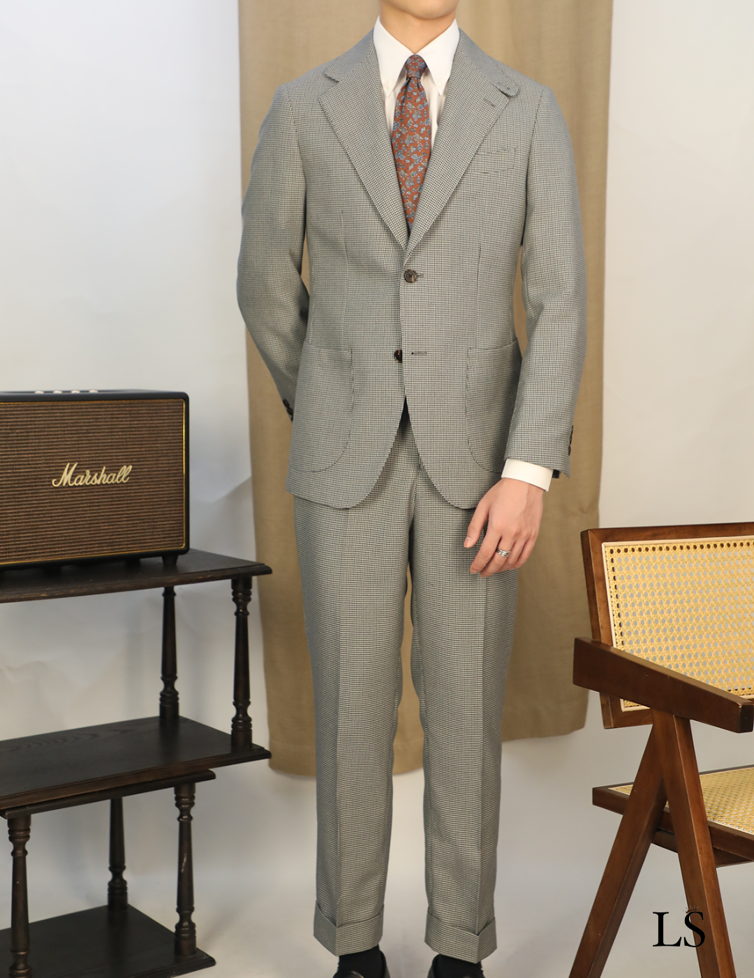 Two Button Check Suit LS027