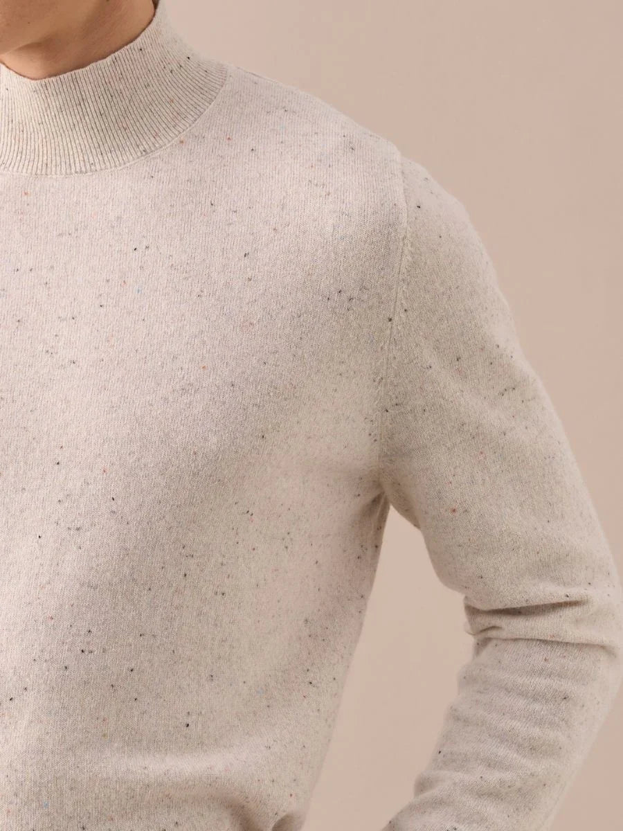 Loops Wool Sky Mock Neck Sweater