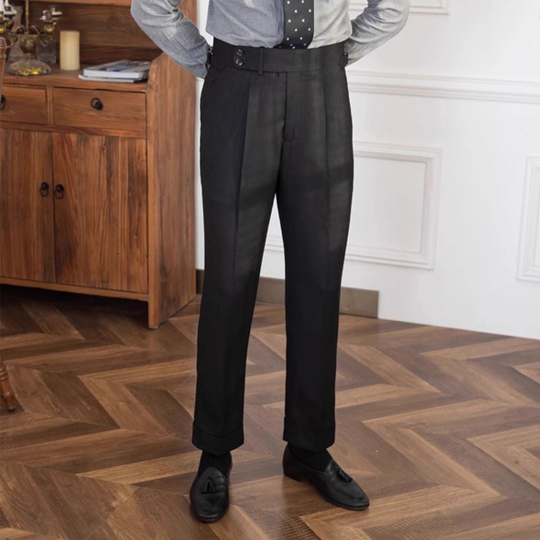 Terno Gênova Preto de Abotoamento Duplo