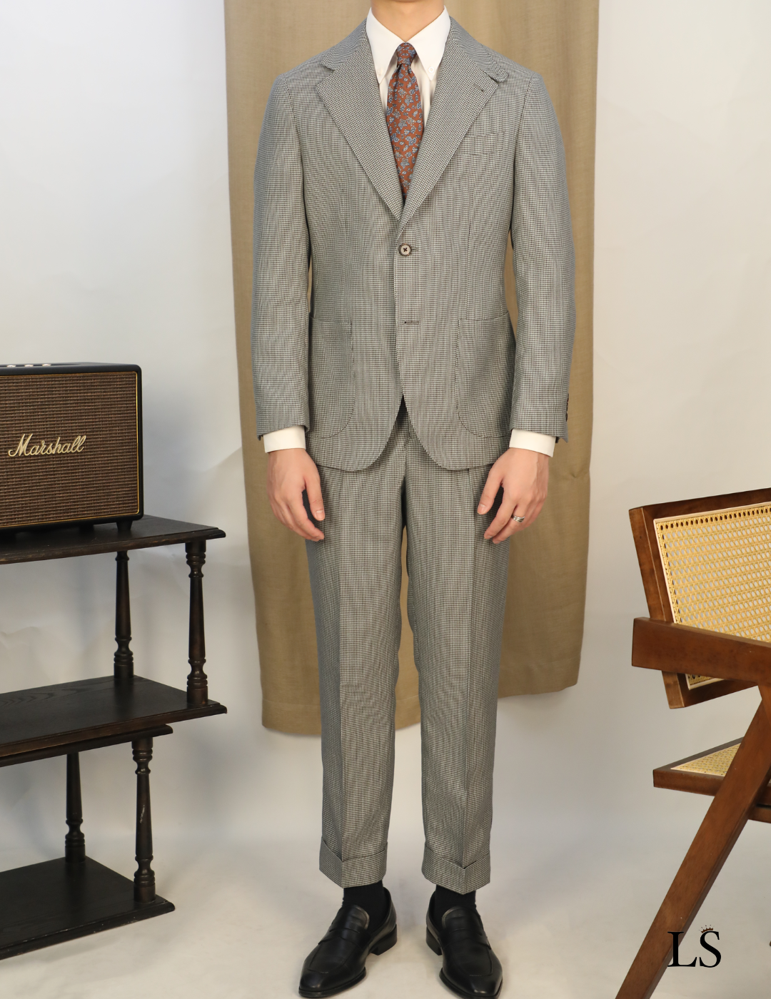 Two Button Check Suit LS027