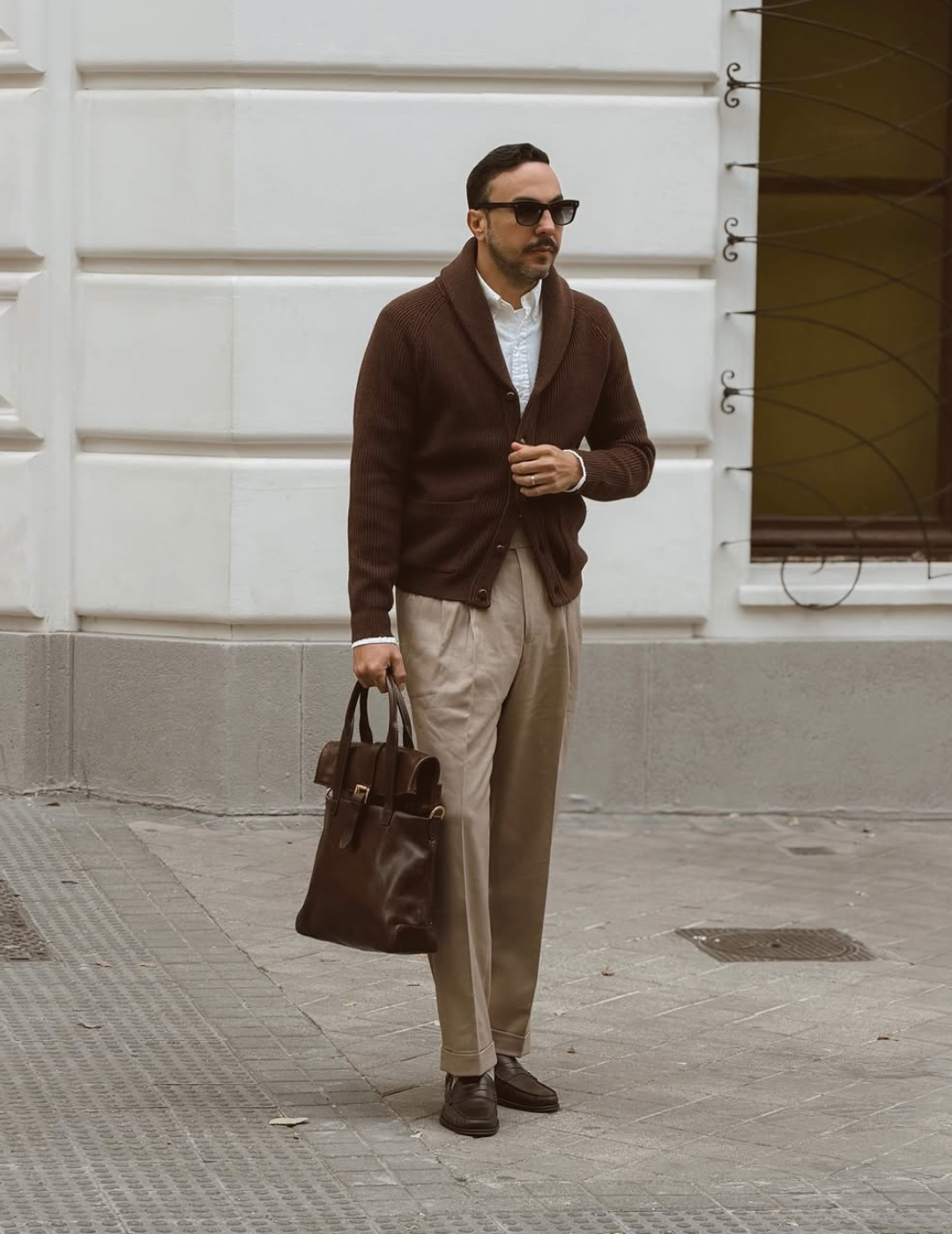 Men's Shawl Collar Wool Cardigan