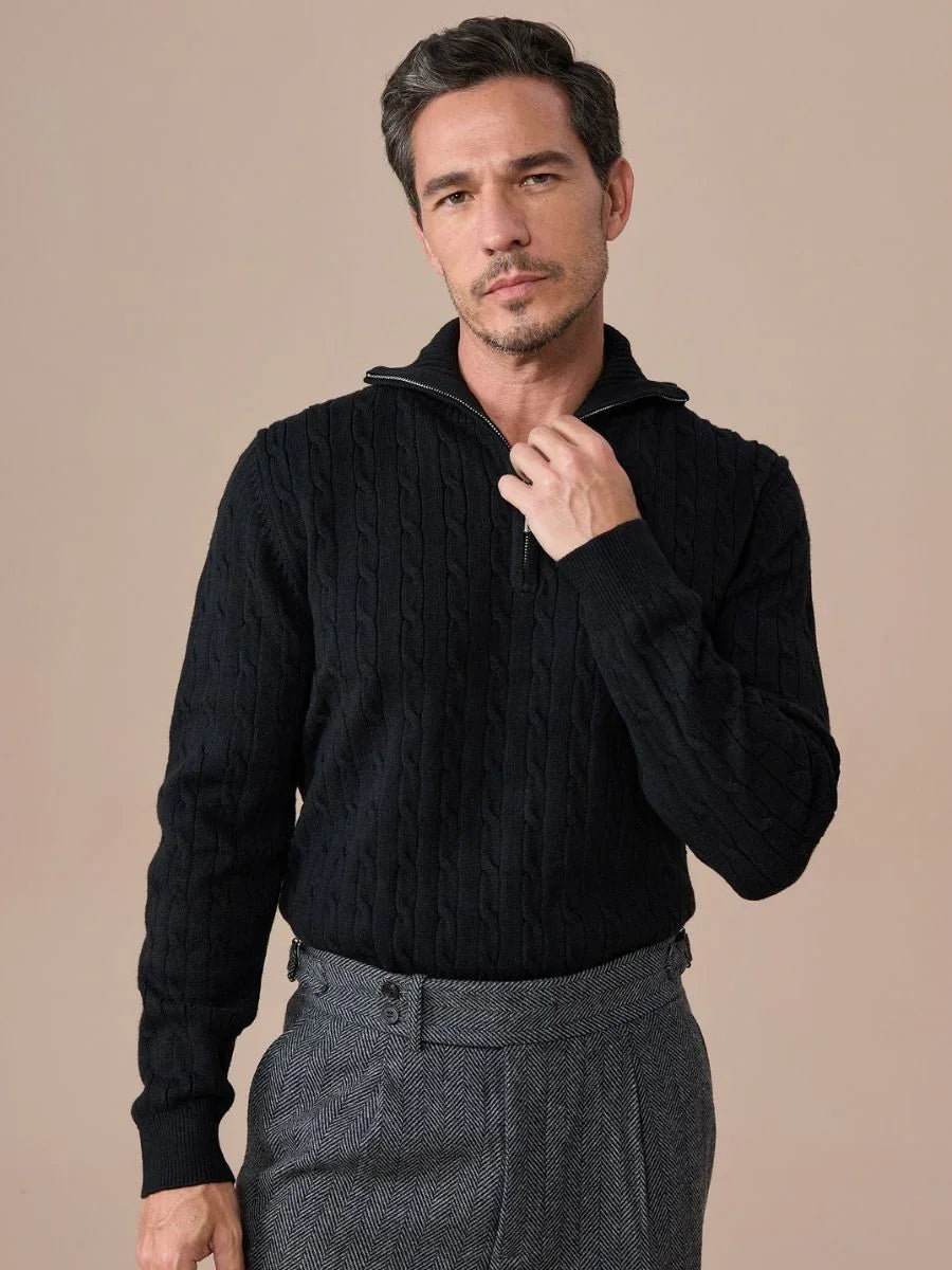 High Neck Textured Pullover