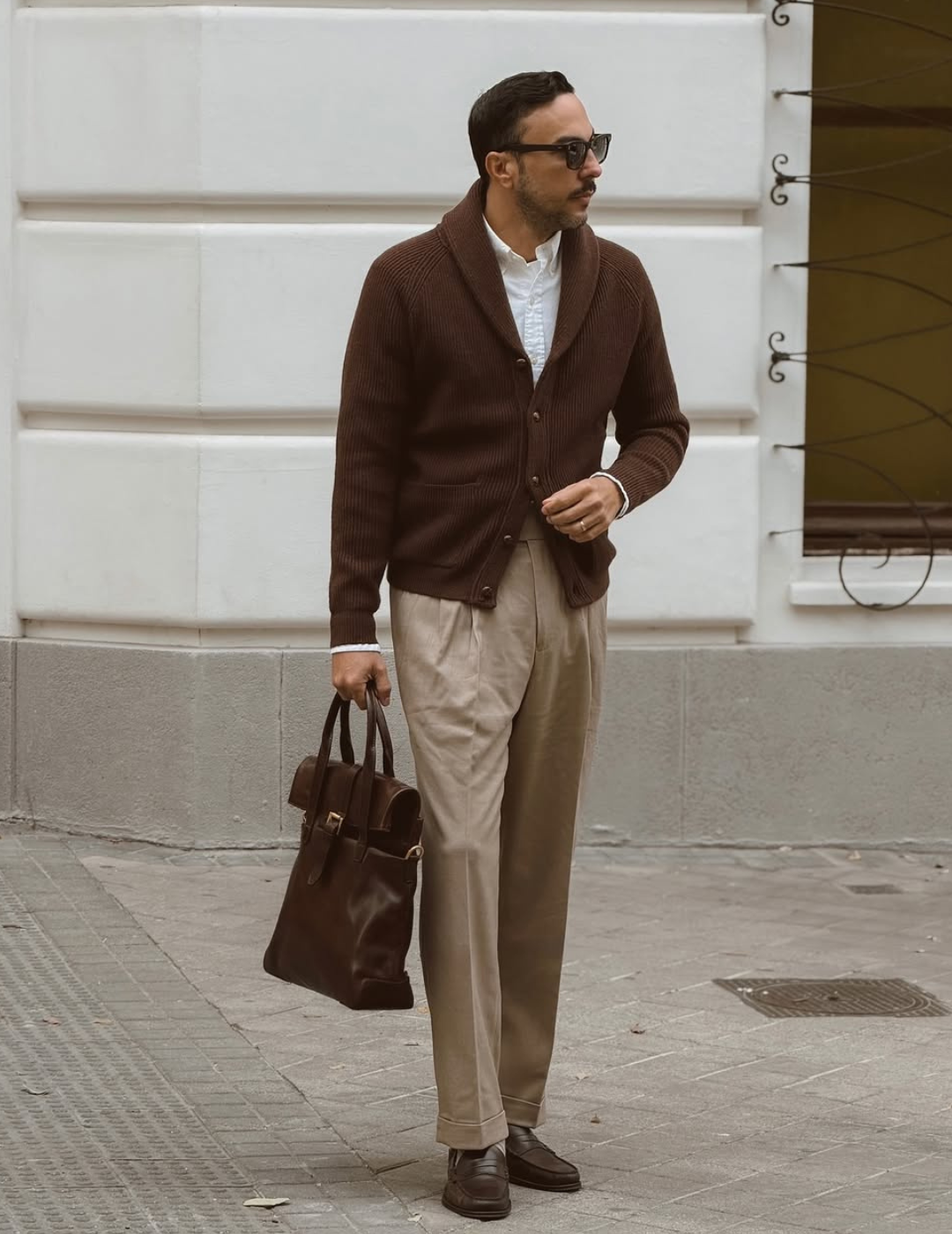 Men's Shawl Collar Wool Cardigan