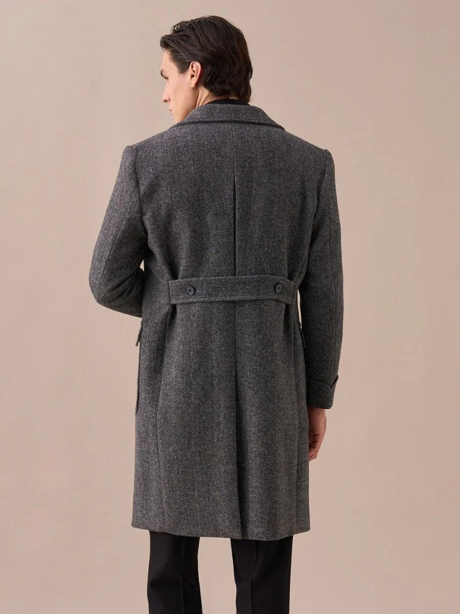 Wool Double-Breasted President Overcoat