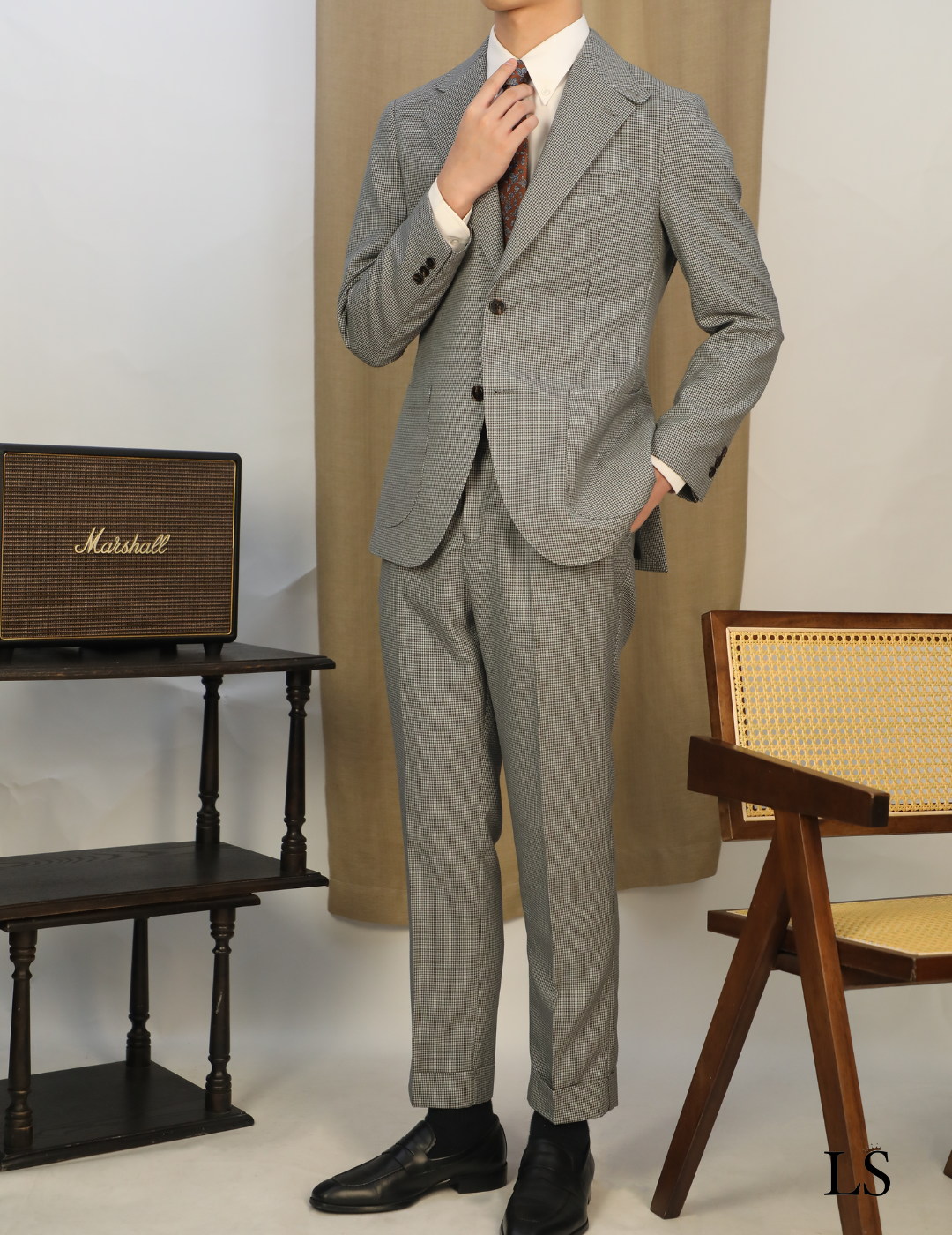 Two Button Check Suit LS027