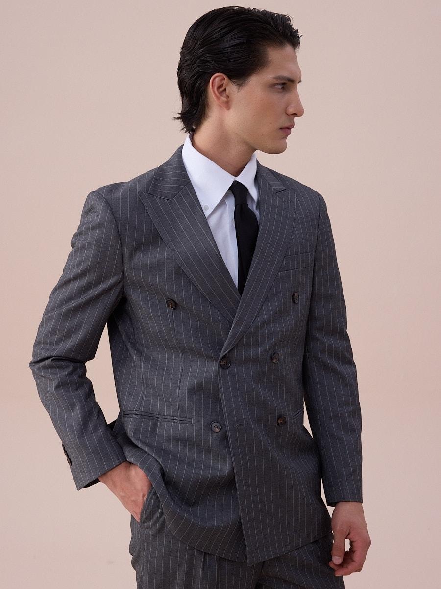 Modena Sartorial Pinstripe Gray Suit