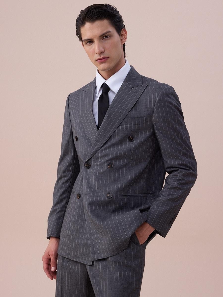 Modena Sartorial Pinstripe Gray Suit