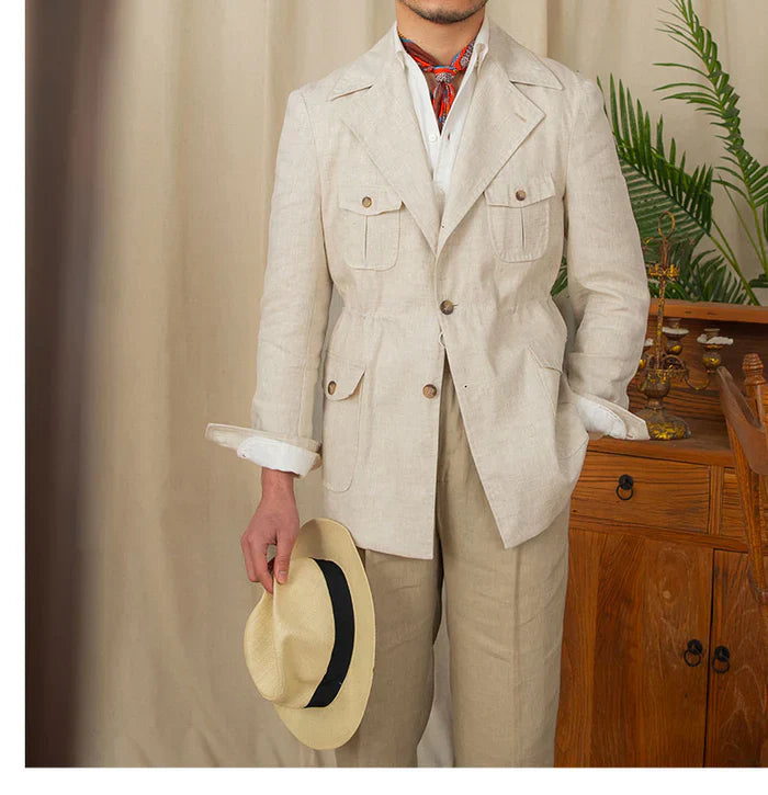 Pure Linen Safari Jacket