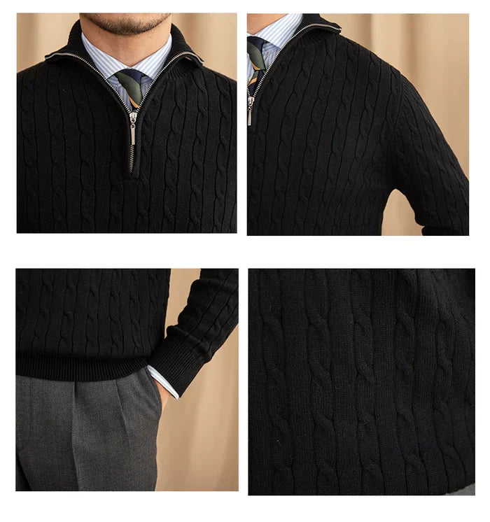 High Neck Textured Pullover