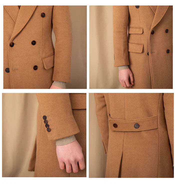 Khaki Double Breasted Overcoat