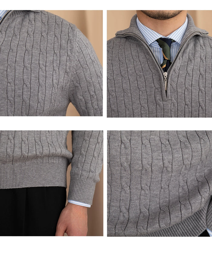 High Neck Textured Pullover