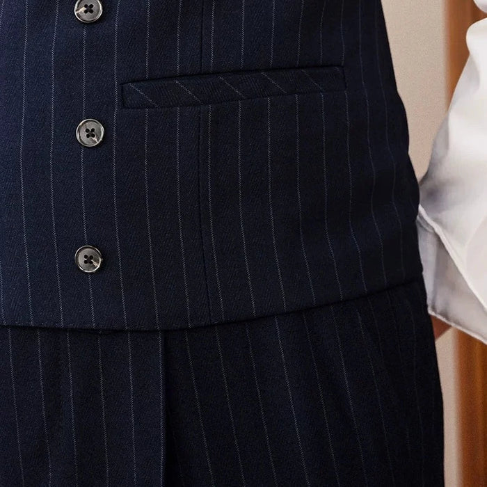 Peak Lapel Pinstripe Double-Breasted Vest