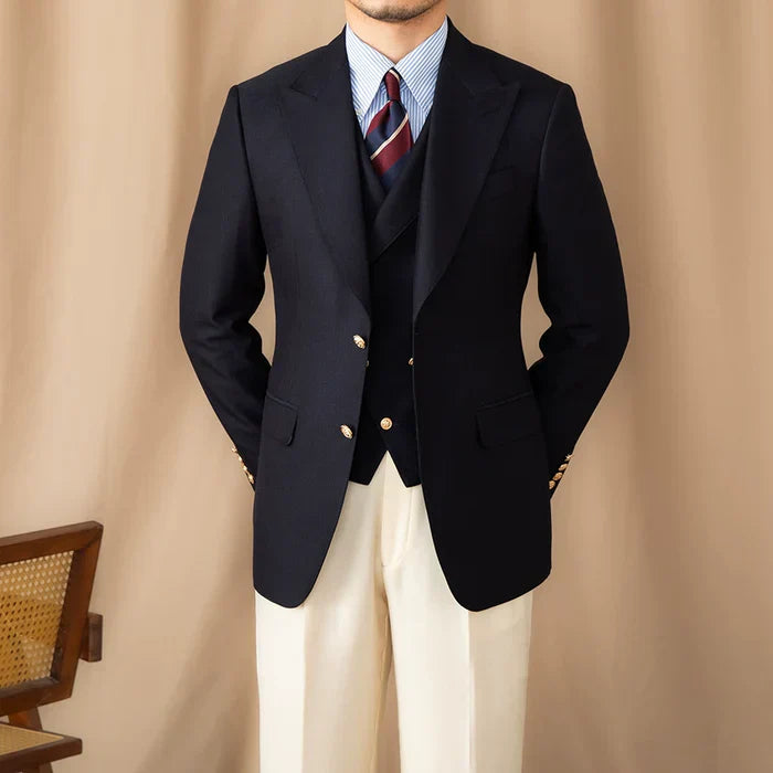 Two-Button Peak Lapel Blazer