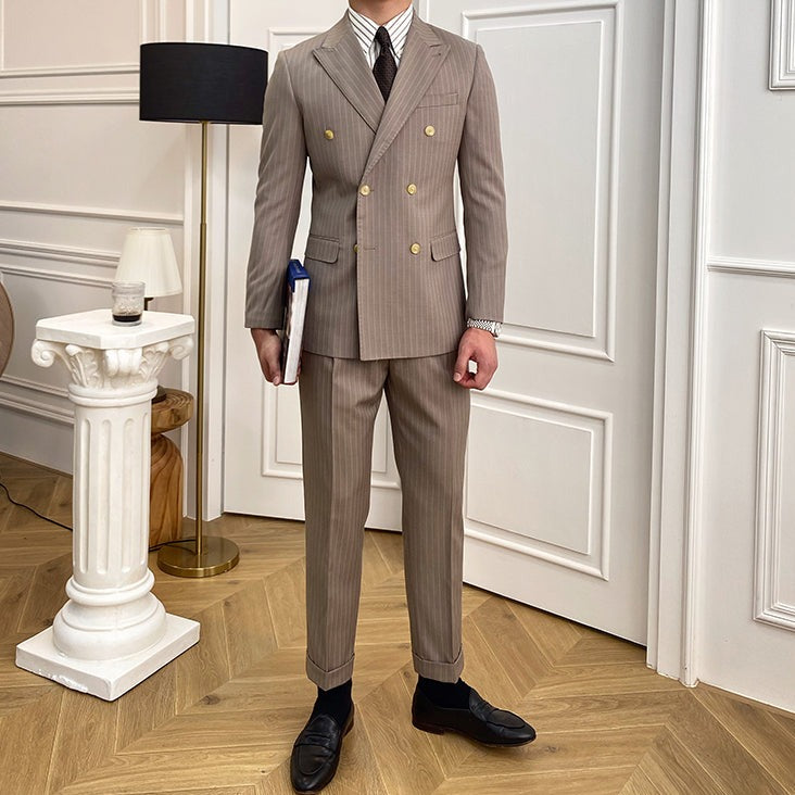Double Breasted English Pinstripe Suit