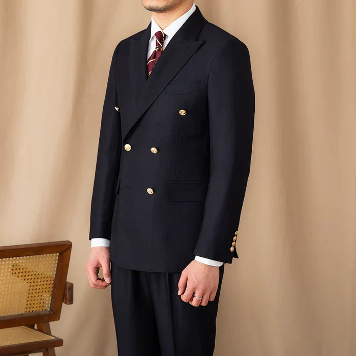 Overlap Suit with Gold Buttons