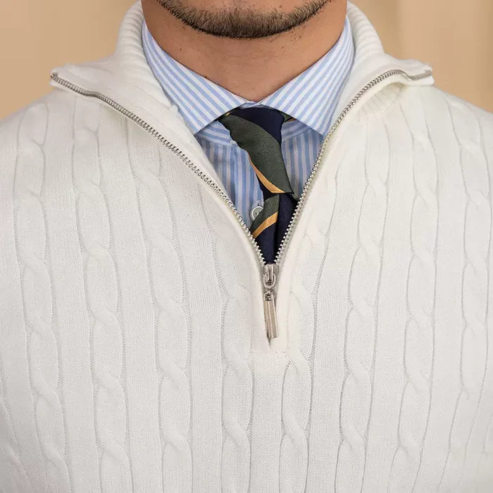 High Neck Textured Pullover