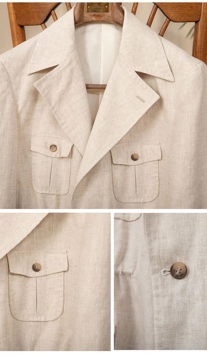 Pure Linen Safari Jacket