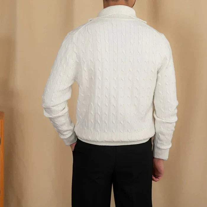 High Neck Textured Pullover