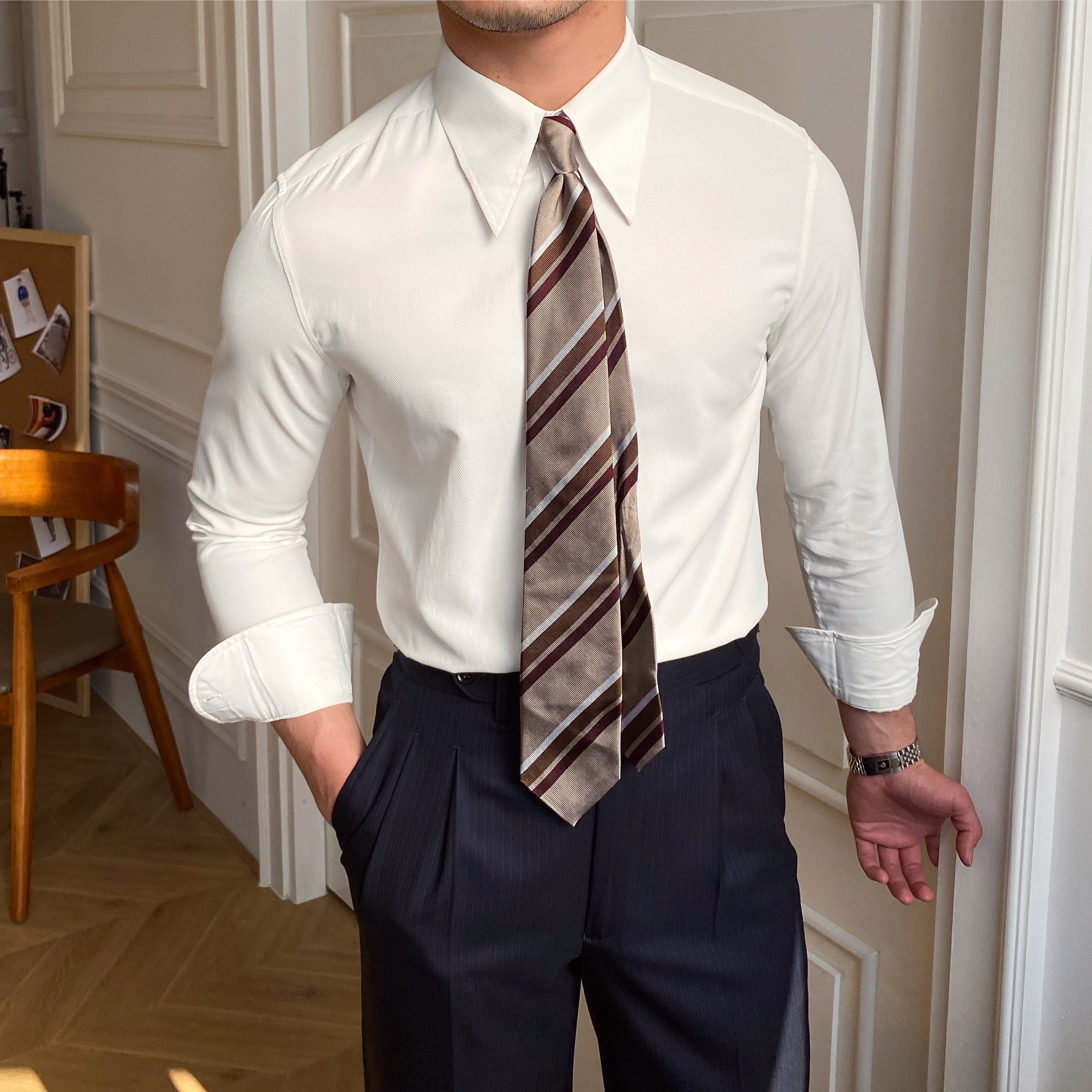 Men's Dress Shirt Looped LS020