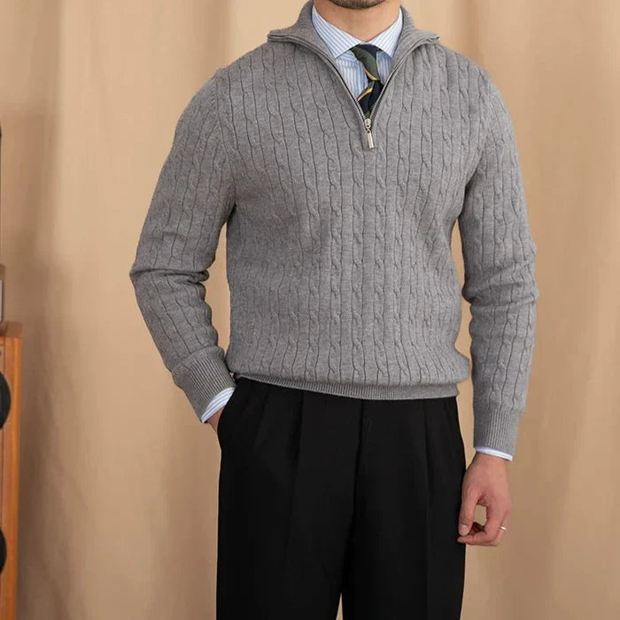 High Neck Textured Pullover