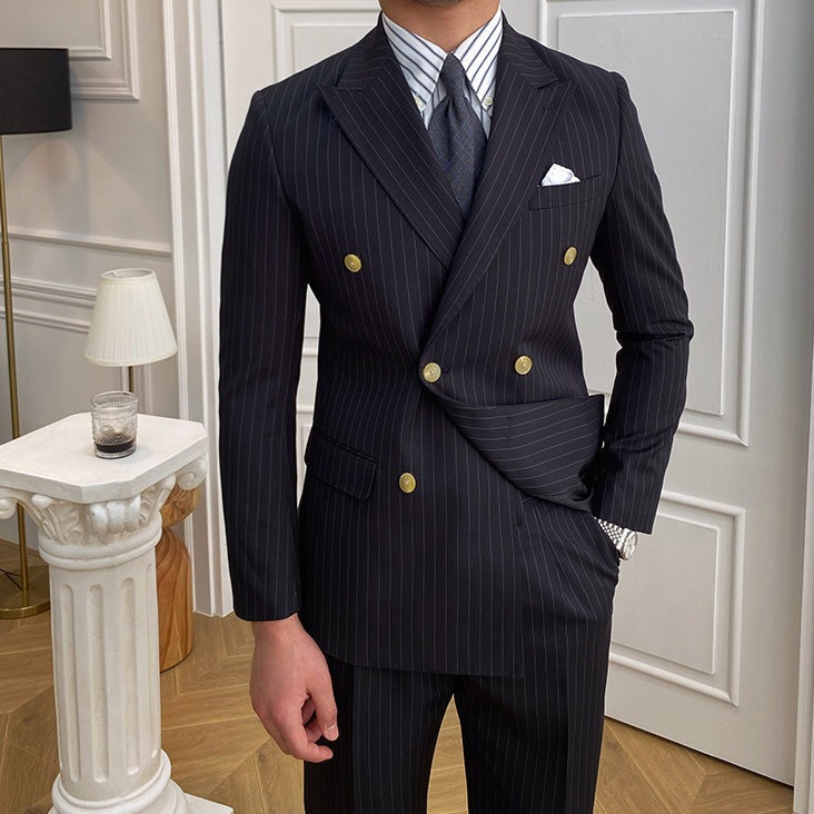 Double Breasted English Pinstripe Suit