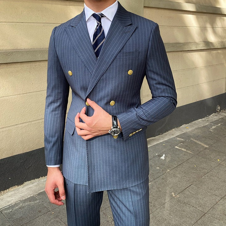 Double Breasted English Pinstripe Suit