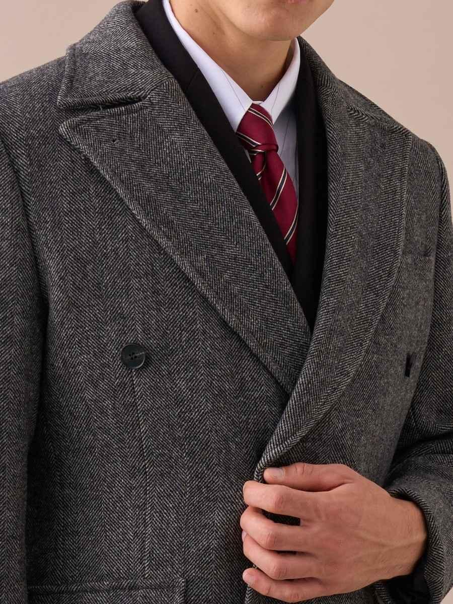 Wool Double-Breasted President Overcoat