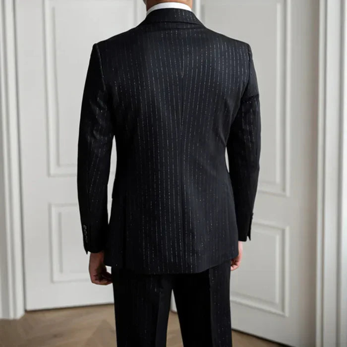 LS012 Pinstripe Overlap Suit
