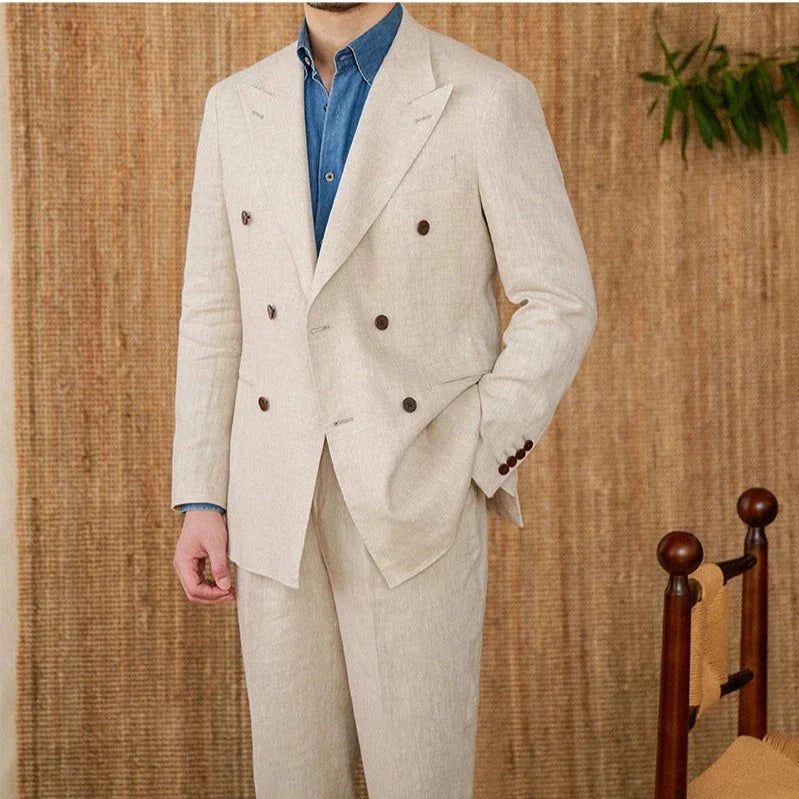 Veyron Linen Overlap Suit