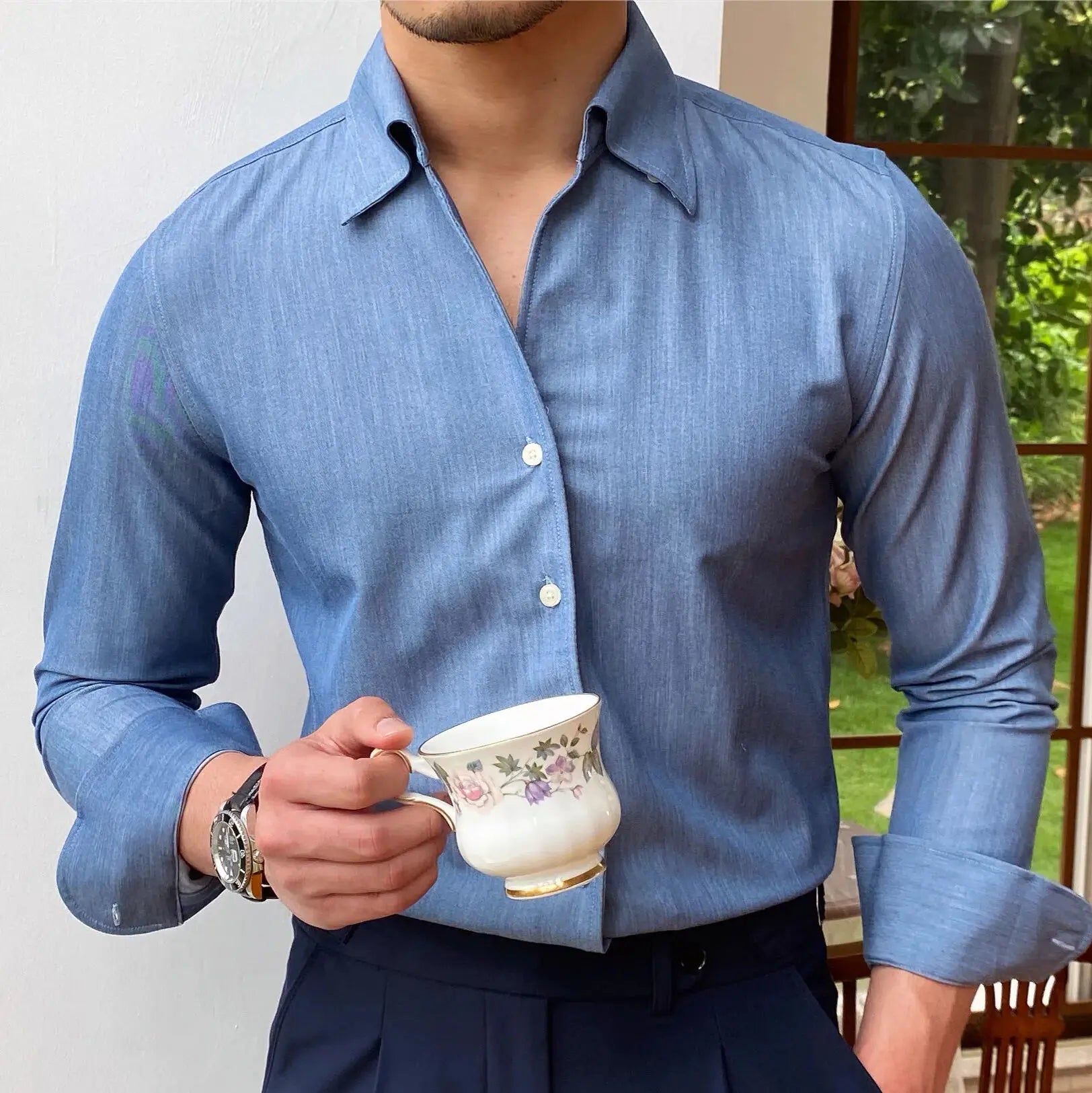 Men's Dress Shirt Looped LS033