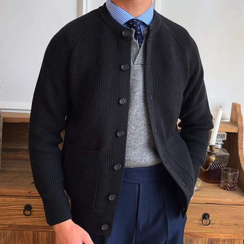 Looped Men's Knit Cardigan