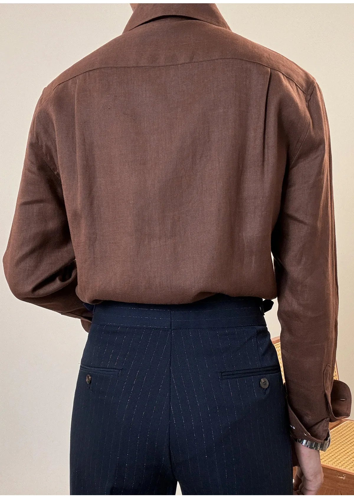 Looped LS031 Men's Linen Dress Shirt