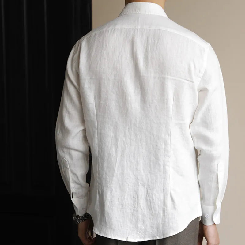 Looped LS033 Men's Linen Dress Shirt