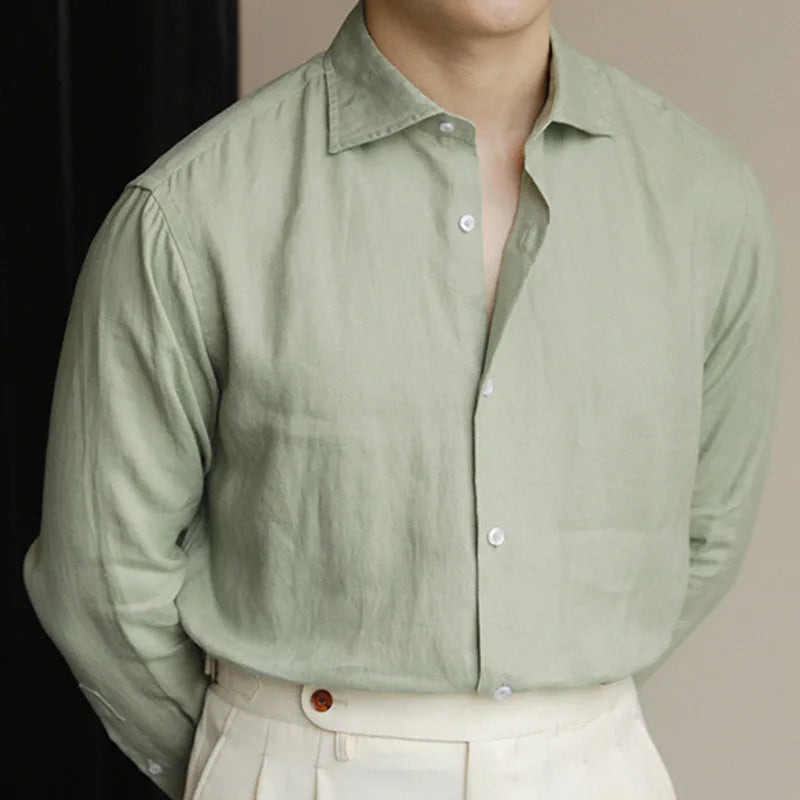 Looped LS033 Men's Linen Dress Shirt
