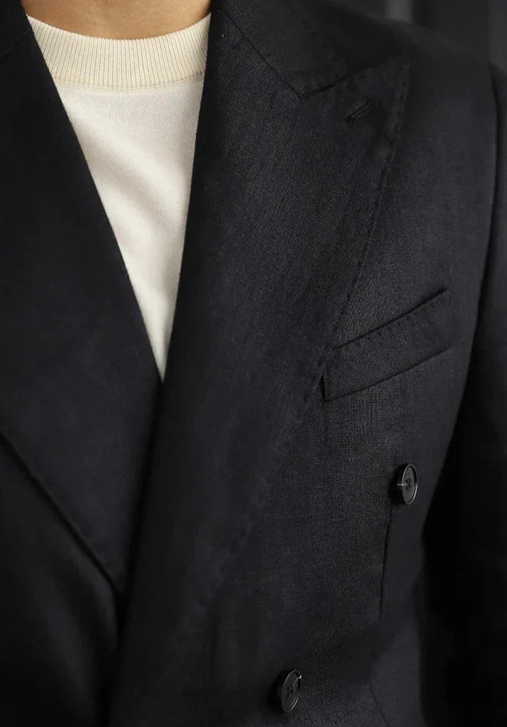 Looped LS035 Double-Breasted Linen Suit