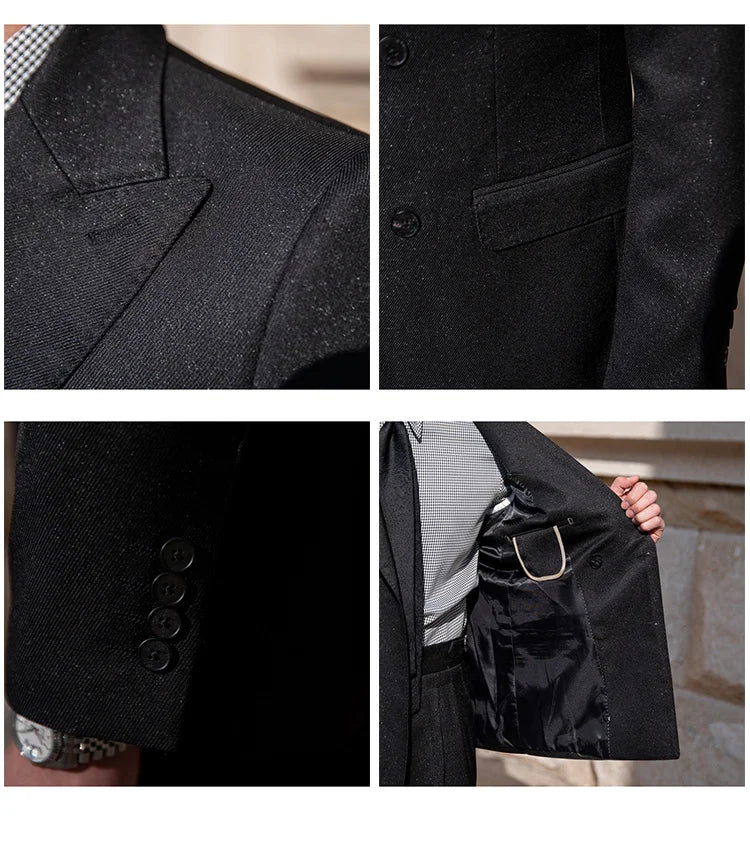 Slim Fit Overlap Suit Looped LS028