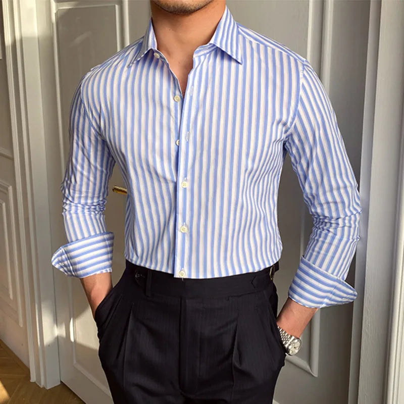 Looped LS038 Striped Shirt