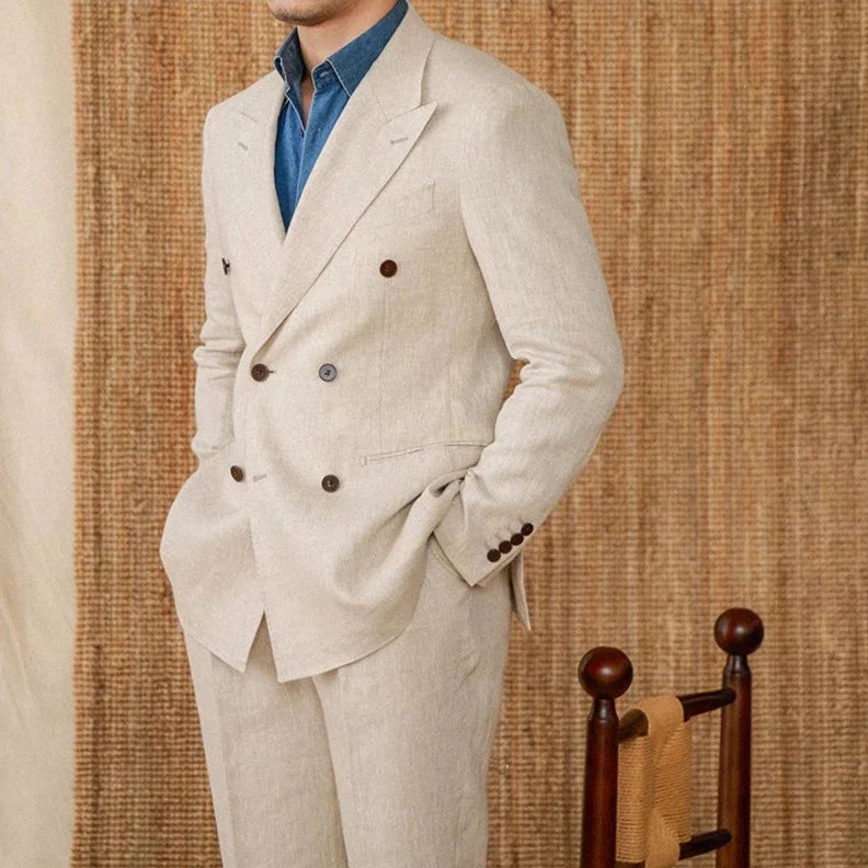 Veyron Linen Overlap Suit
